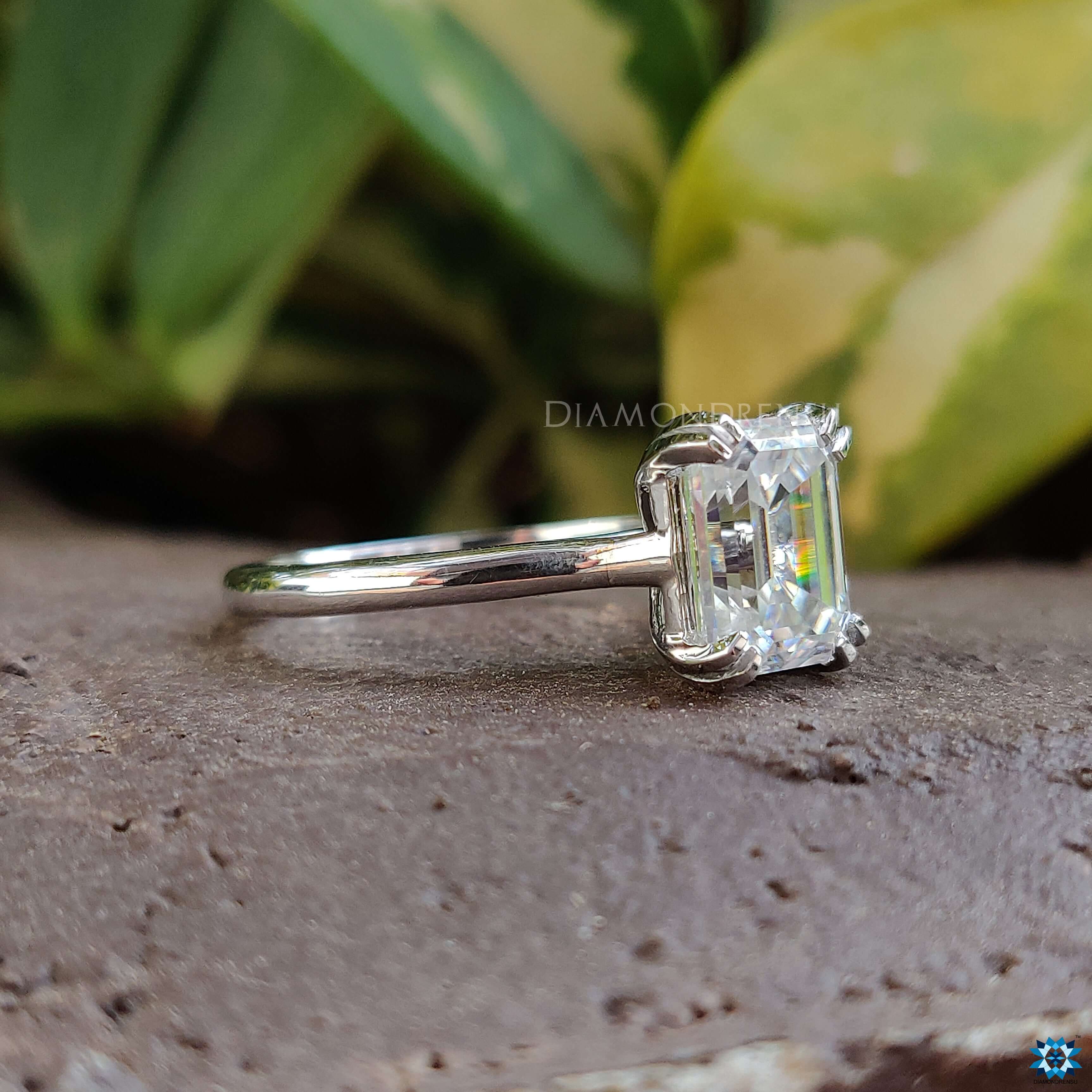 colorless moissanite ring