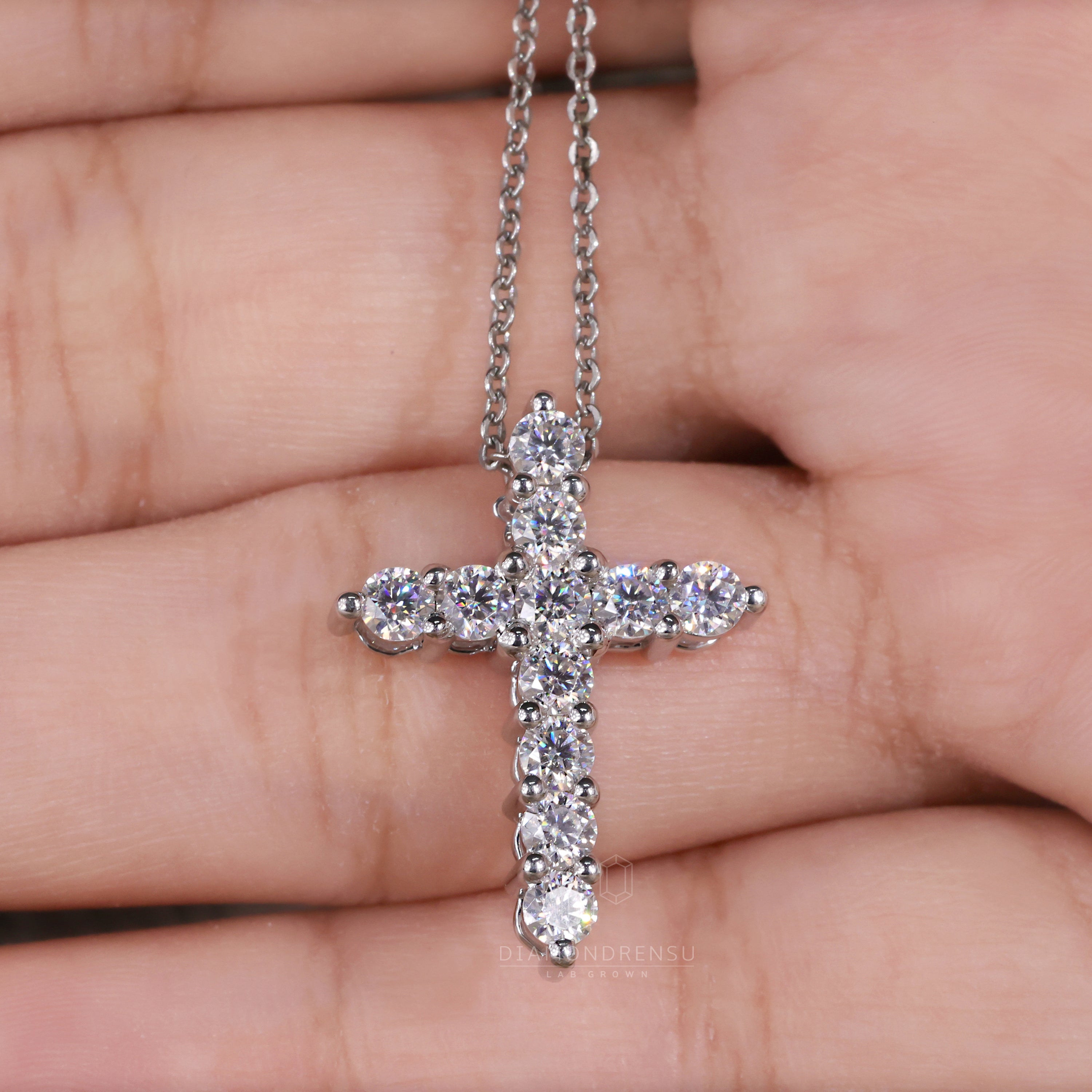 Lab diamond cross necklace Clearance