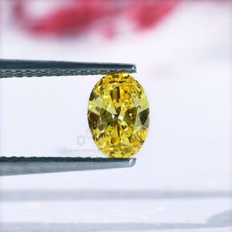 Oval cut loose diamond yellow lab grown 0.70 carat.
