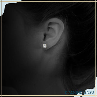Stunning asscher cut diamond stud earrings, crafted with IGI certified Lab Grown Diamond.
